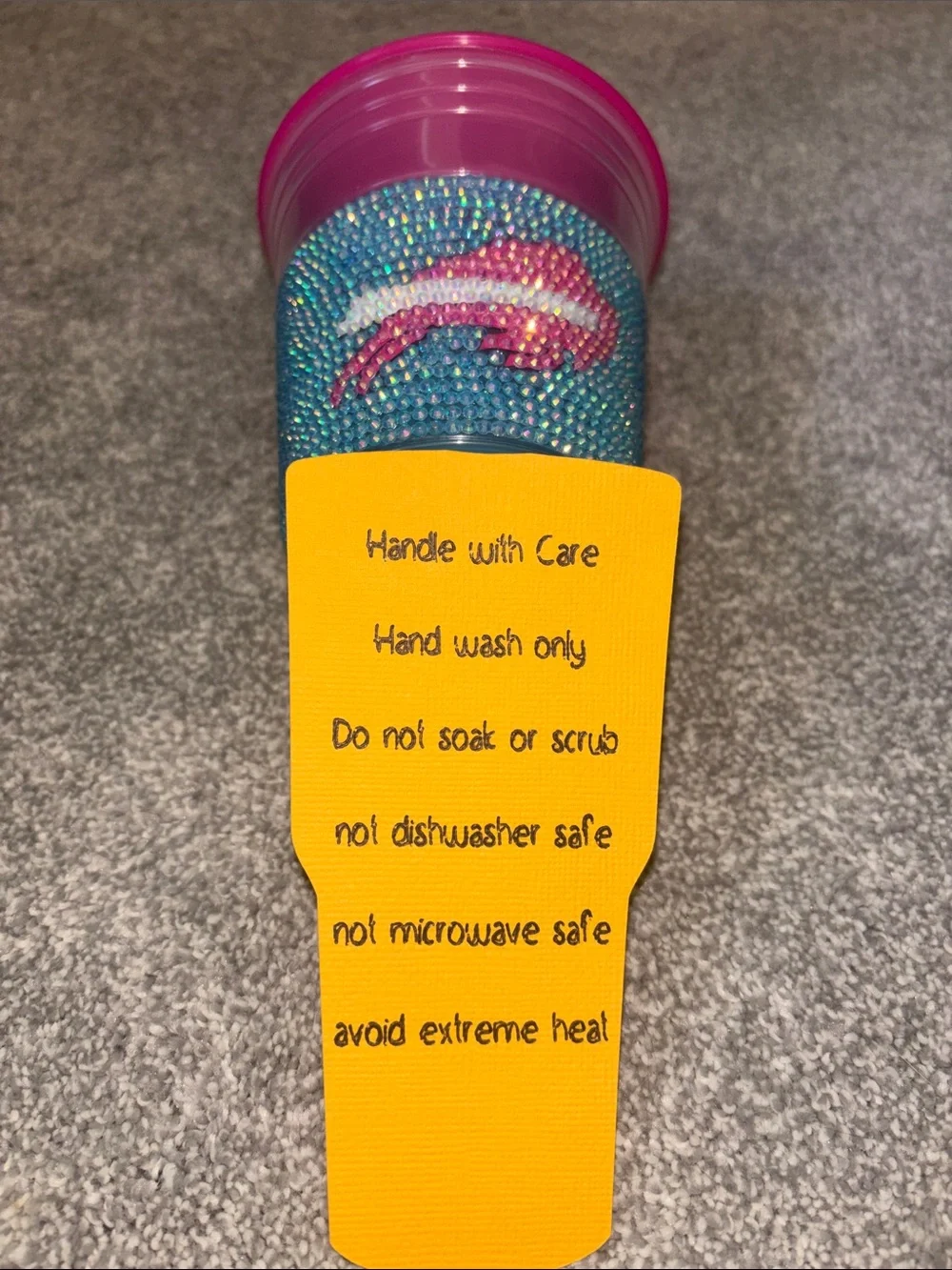 Buffalo Bills Rhinestone Pink & Blue Party Cup